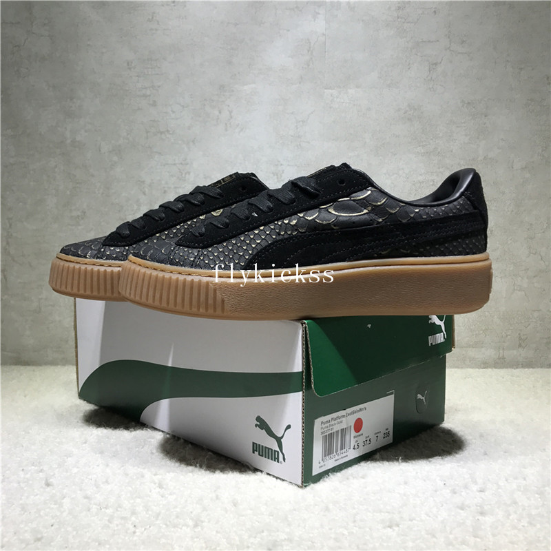 Puma Fenty Rihanna Suede Platform Black Fish Scales